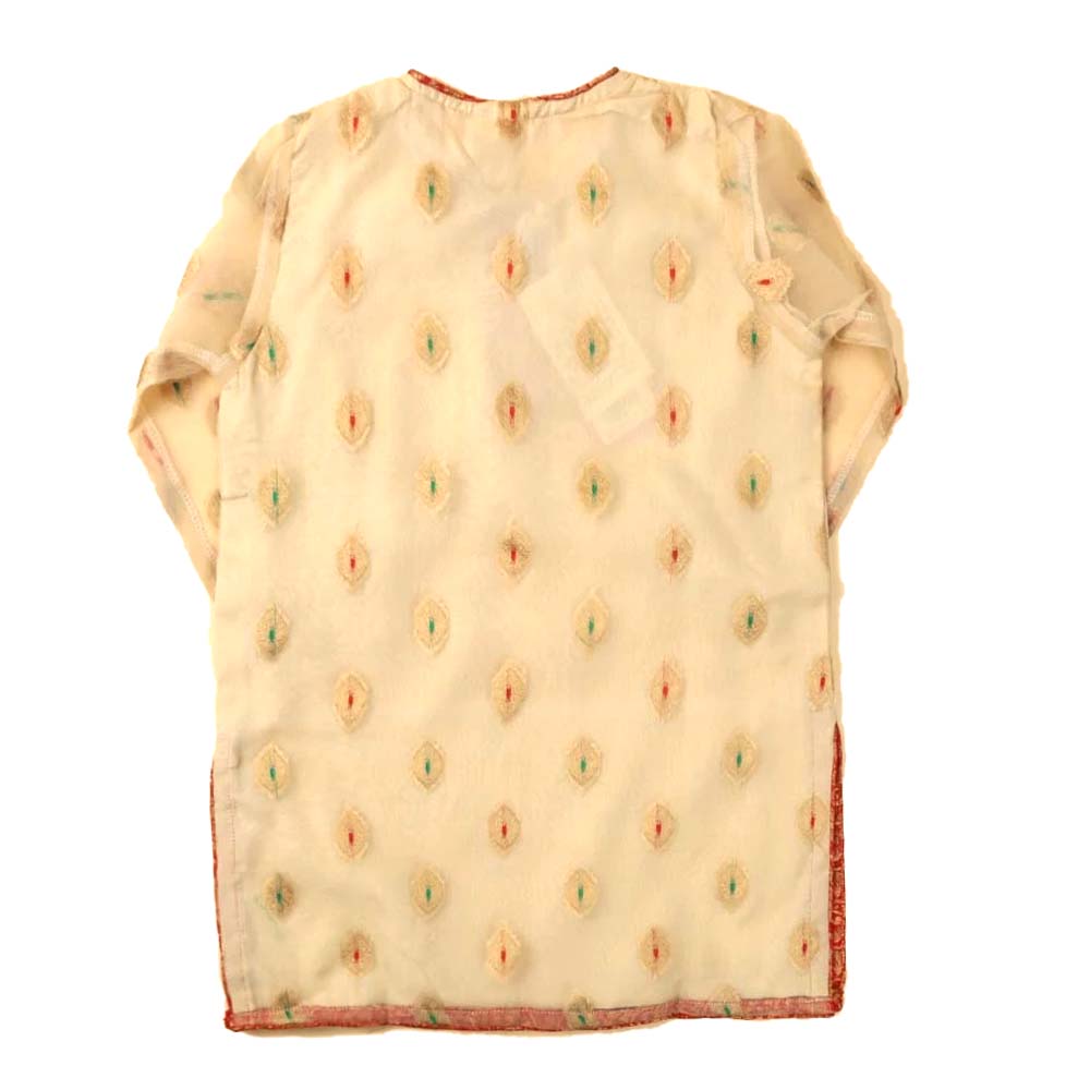 Fancy Gharara Glow 3 PCs Suit For Girls - Red