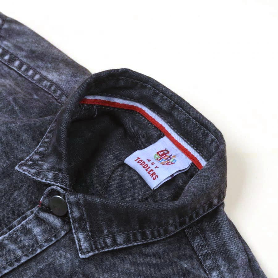 Never Stop Denim Shirt For Boys - Grey