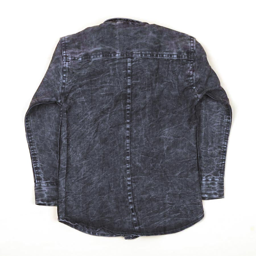 Never Stop Denim Shirt For Boys - Grey