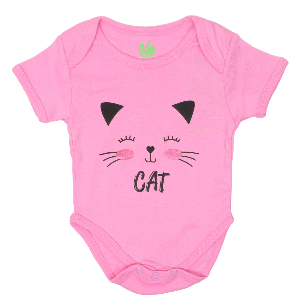 Infant Basic Romper Unisex CAT -Pink
