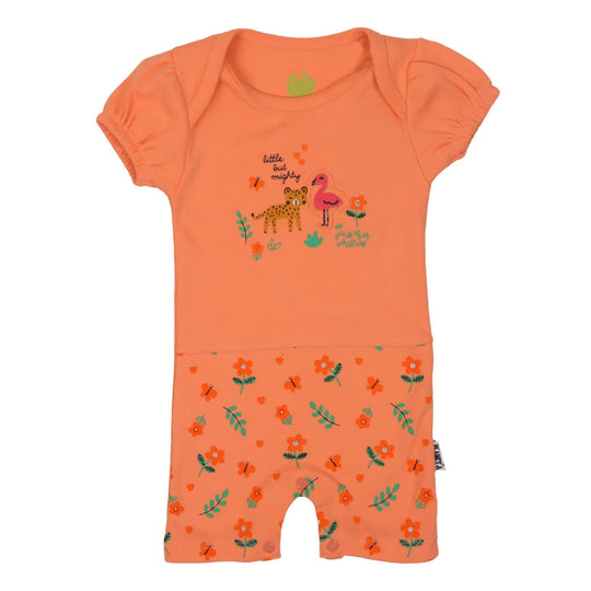 Infant Girls Knitted Romper Little But Mighty - PEACH NECT