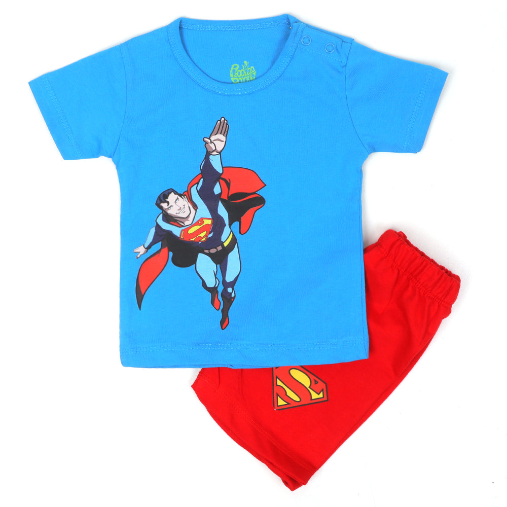 Infant Boys Knitted Suit Dc Hero -Blue