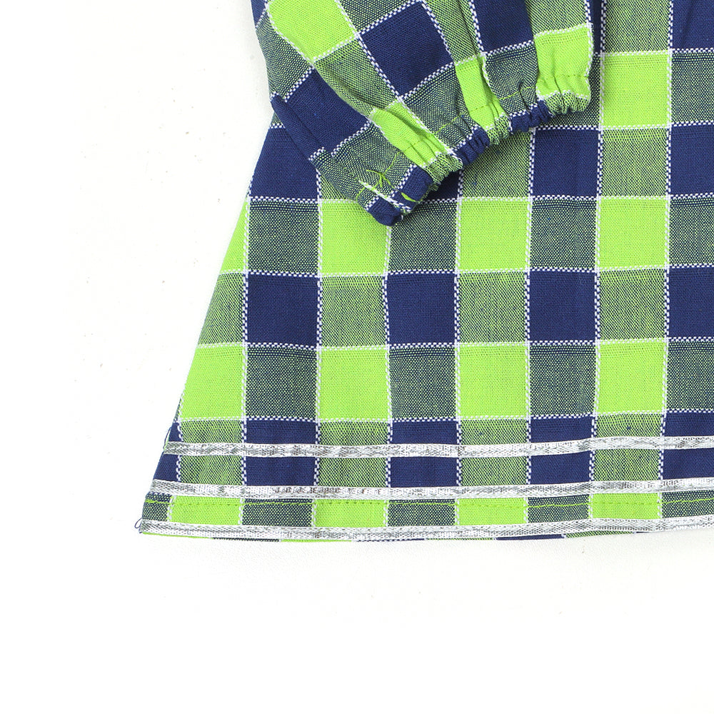 Infant Girls 2 Pcs Fancy Checks - Green