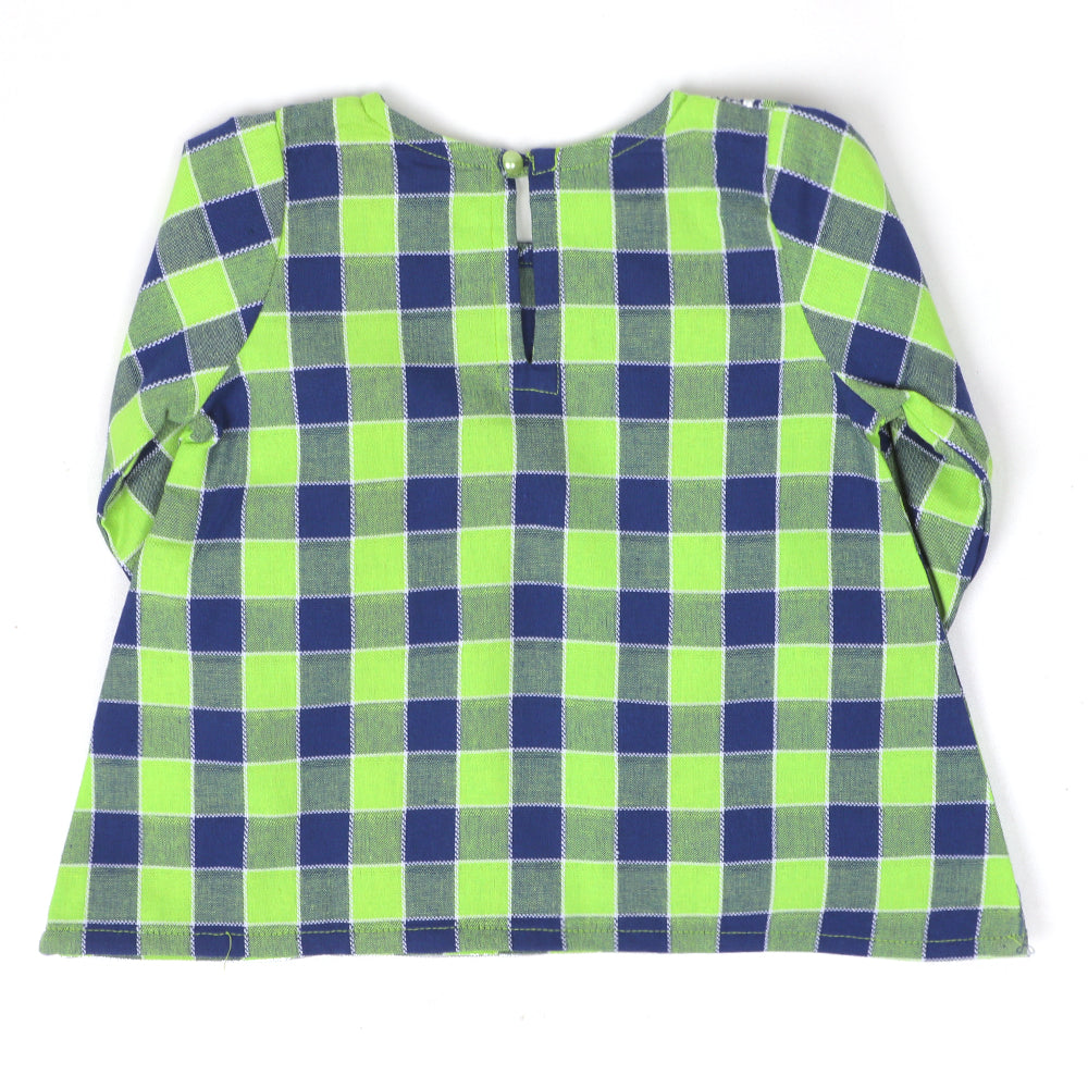 Infant Girls 2 Pcs Fancy Checks - Green