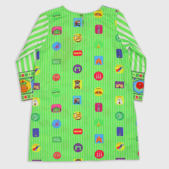 Girls Independence Kurti Hamara Pakistan - Green