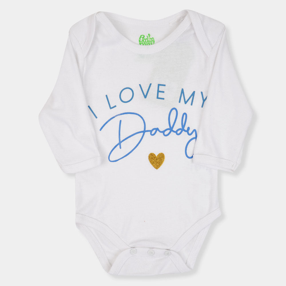 Infant Basic Romper Unisex I love My Daddy- White