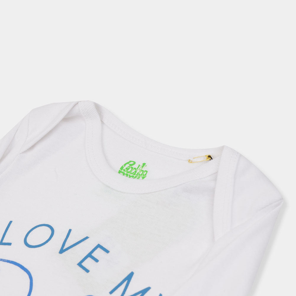 Infant Basic Romper Unisex I love My Daddy- White