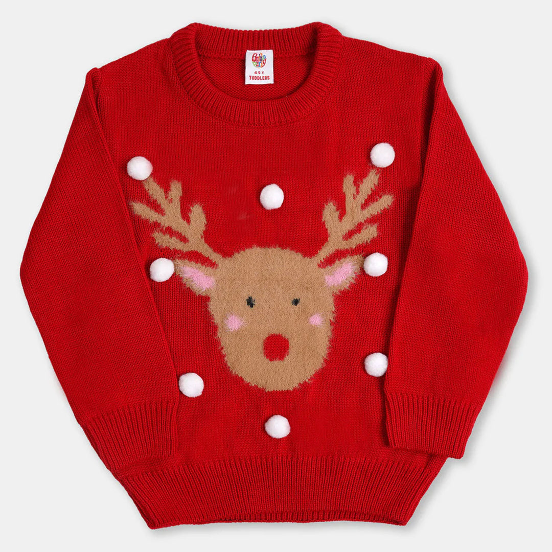 Girls Sweater Deer - Red