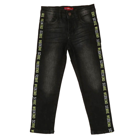 Weekend Score Denim Pant For Boys - Black