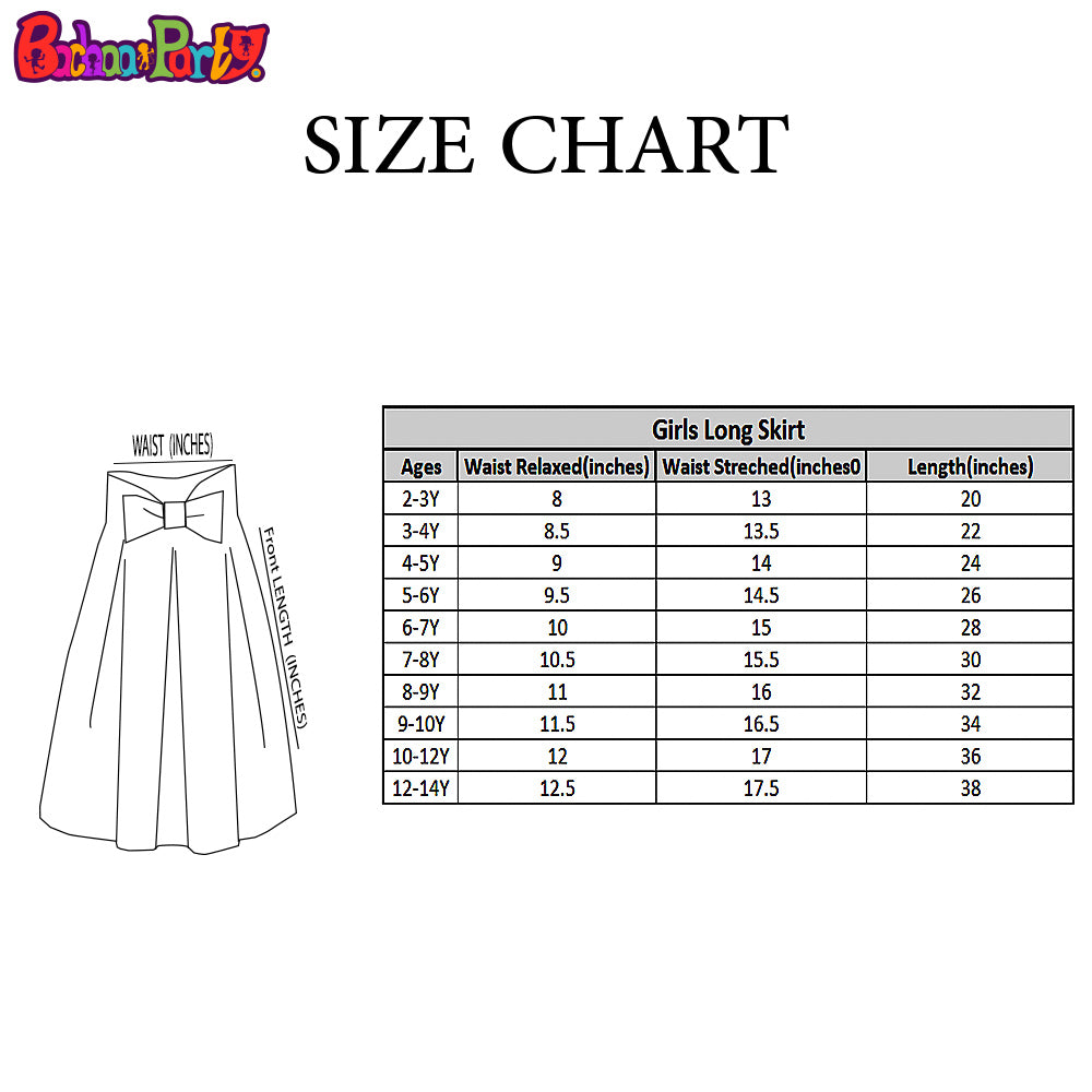 Girls Long Skirt Black Dots - White