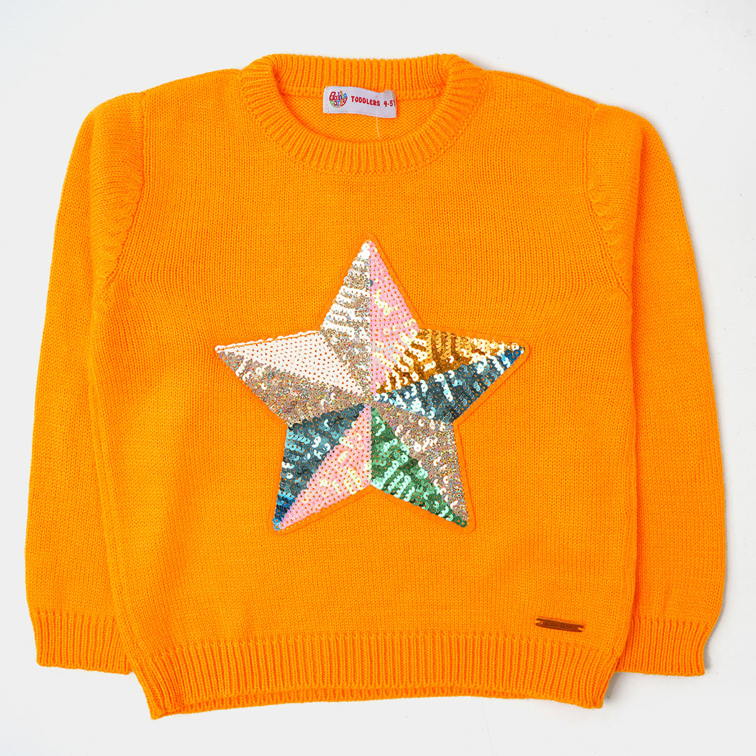 Girls Sweater Shine Star - Saffron