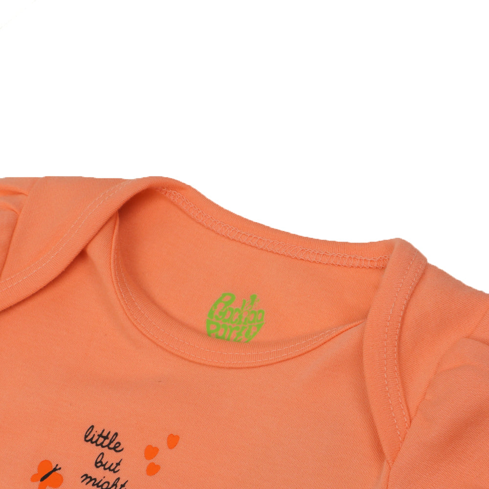 Infant Girls Knitted Romper Little But Mighty - PEACH NECT