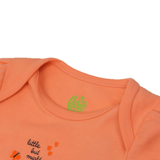 Infant Girls Knitted Romper Little But Mighty - PEACH NECT