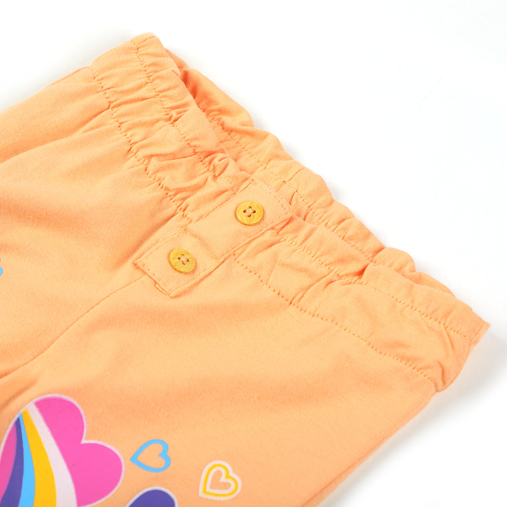 Infant Girls Knitted Short Happy Love - Peach
