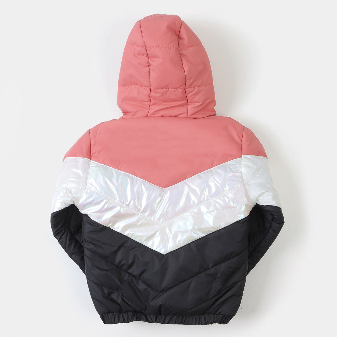 Girls Hooded Puffer Jacket -Mix