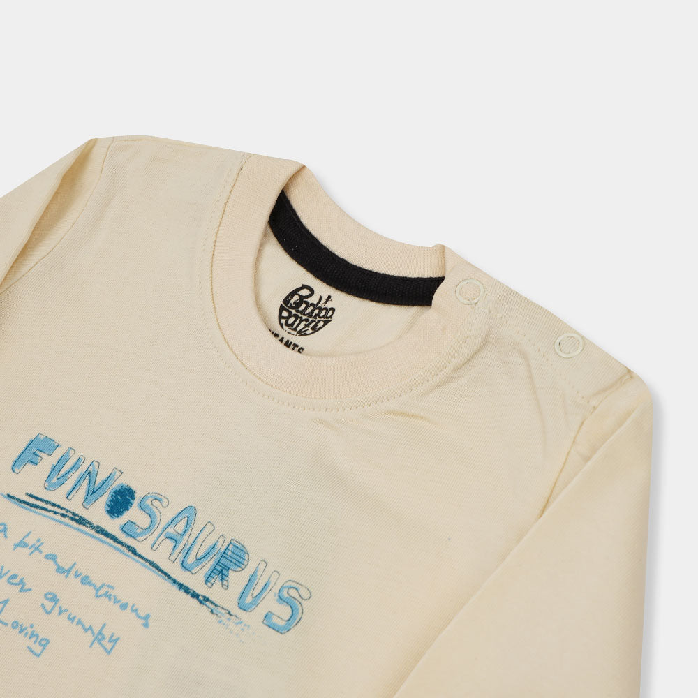 Infant Boys T-Shirt Funosaurus -Cream