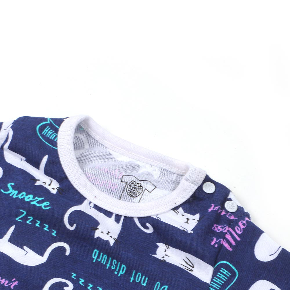 Infant Boys Basic Romper AOP - NAVY