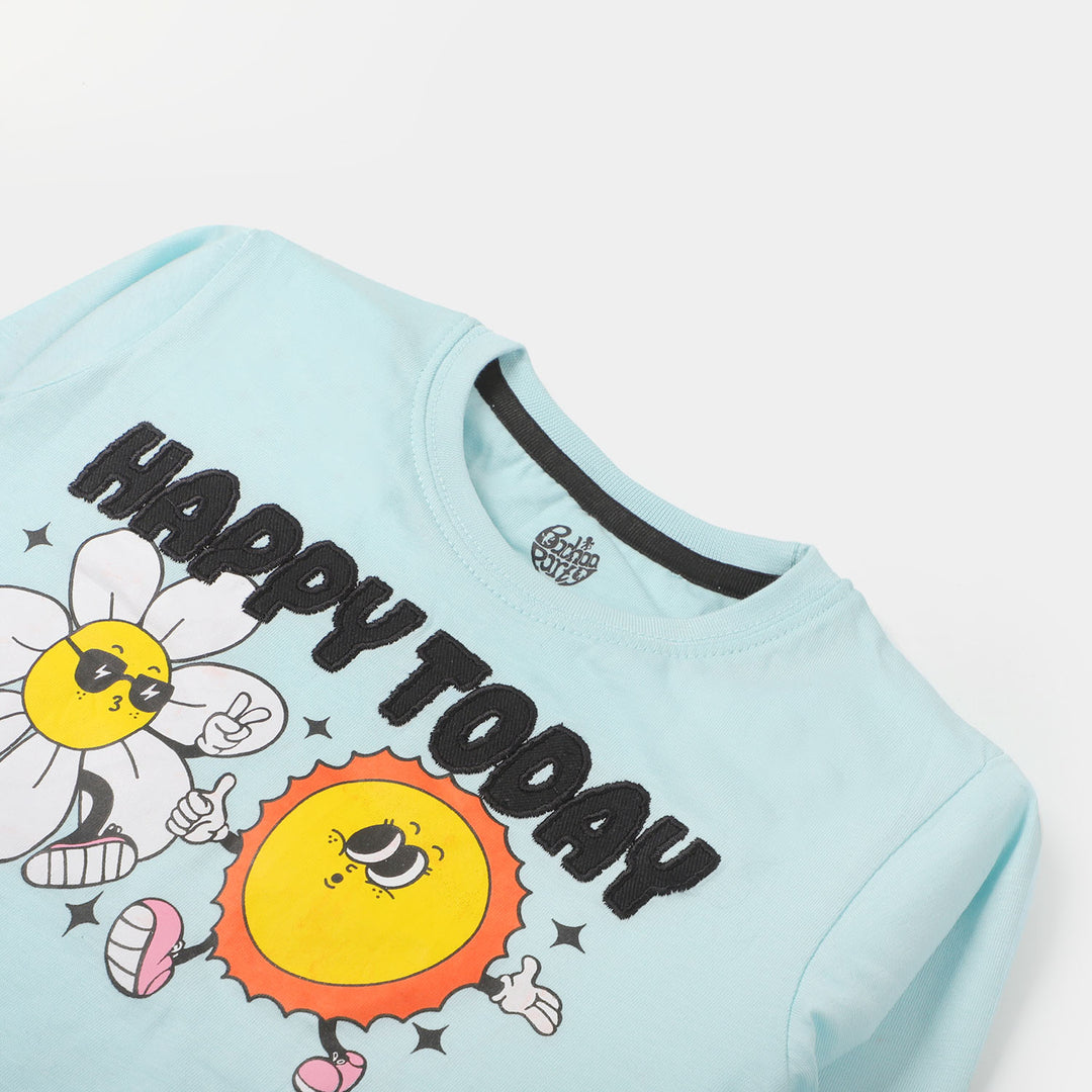 Girls T-Shirt Happy Today - Sky blue