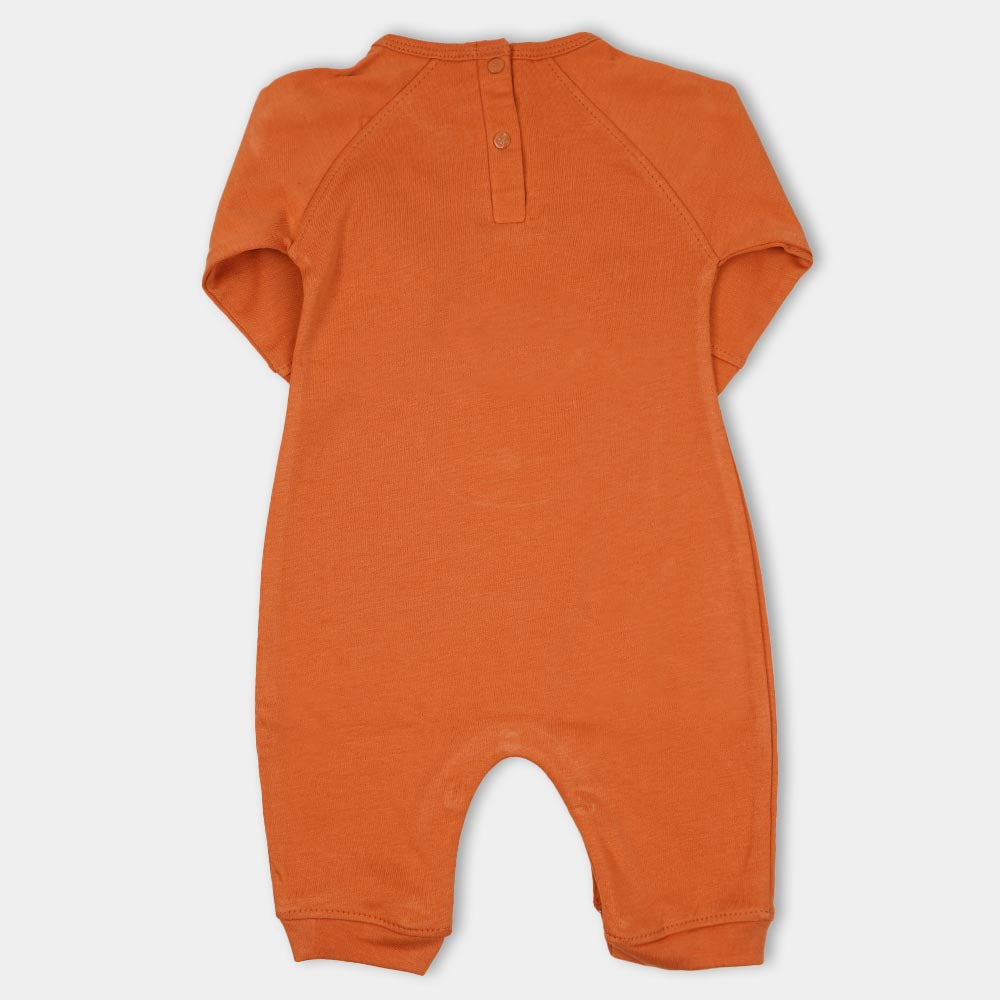 Infant Boys Knitted Romper Bear - Peach Cara
