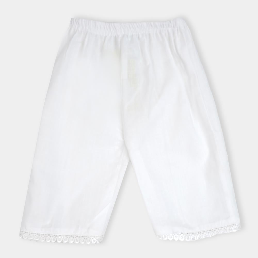 Infant  Girls Culottes With Lace - White