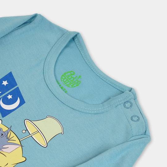 Infant Boys Knitted Night Suit - Blue