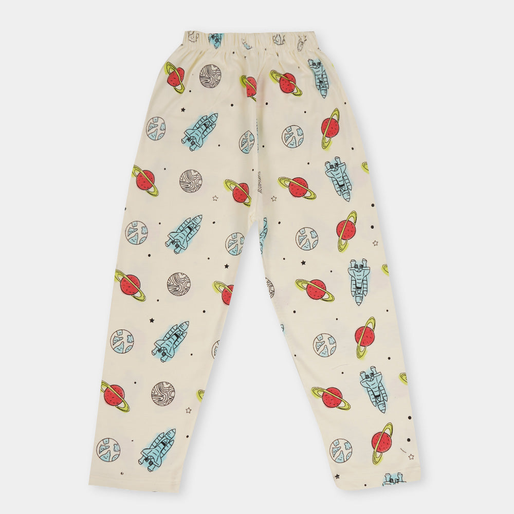 Boys Knitted Night Wear Space - Off White