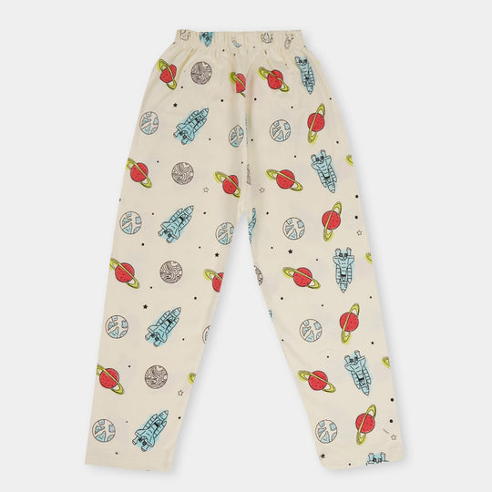 Boys Knitted Night Wear Space - Off White