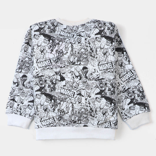 Boys Sweatshirt Action Printed  - White