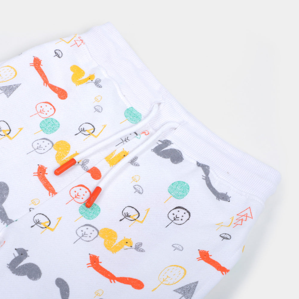Boys Pyjama Squirrel - White