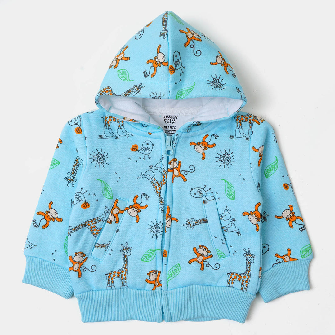 infant Boys Jacket Monkey - Sky Blue