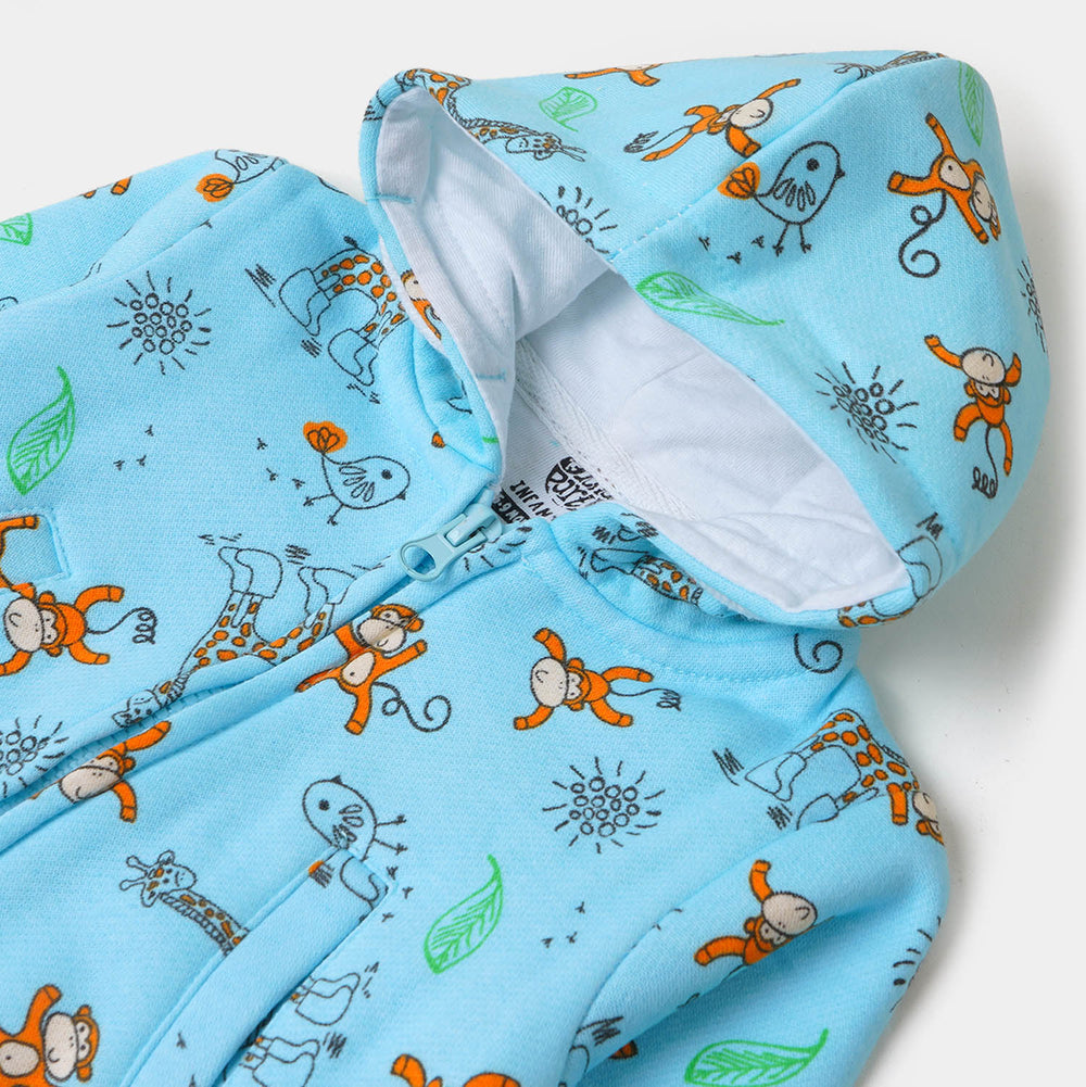 infant Boys Jacket Monkey - Sky Blue