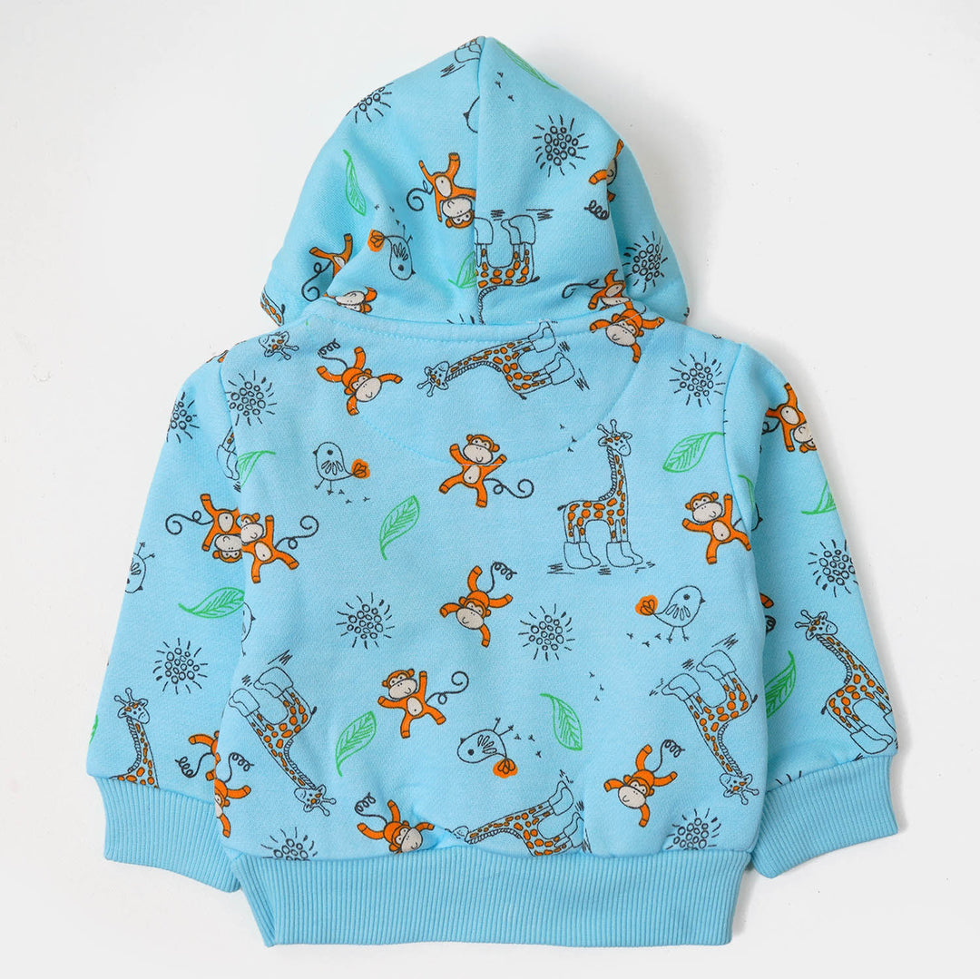 infant Boys Jacket Monkey - Sky Blue