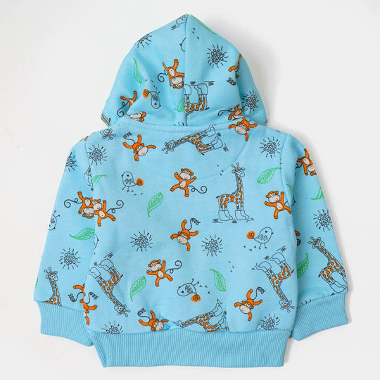 infant Boys Jacket Monkey - Sky Blue