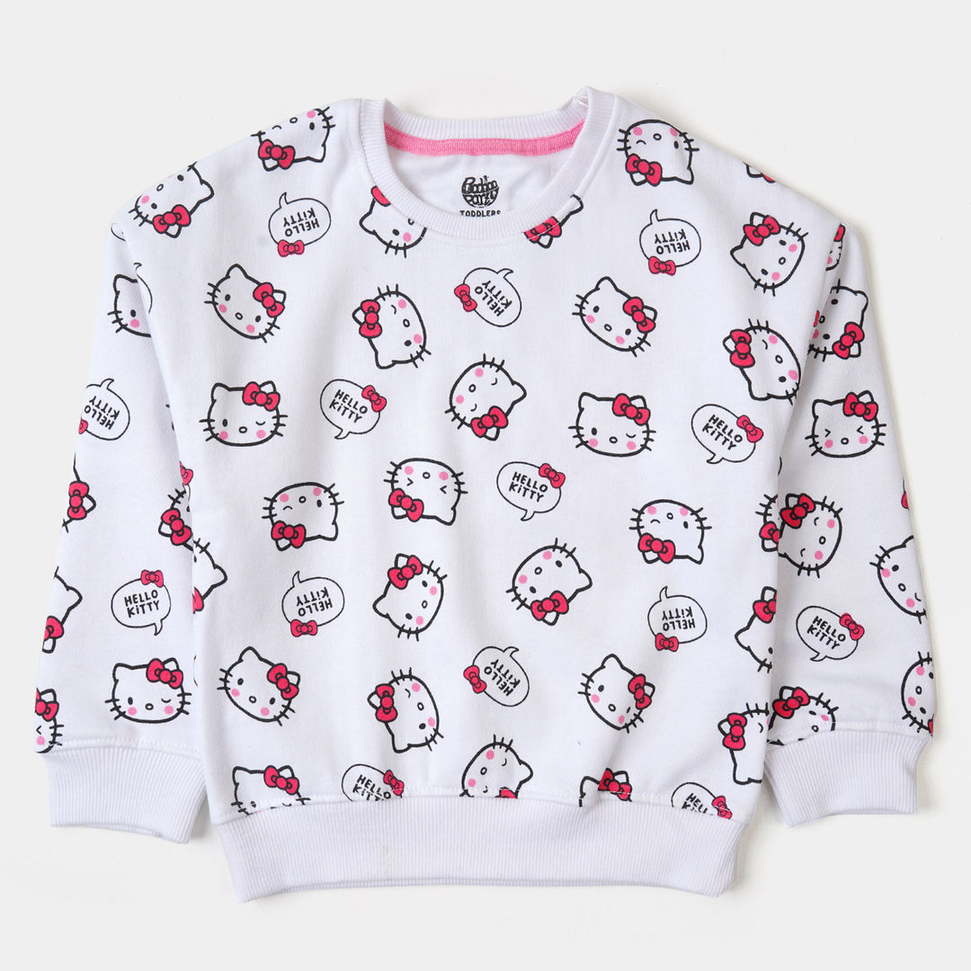 Girls Sweatshirt Character Printed - White