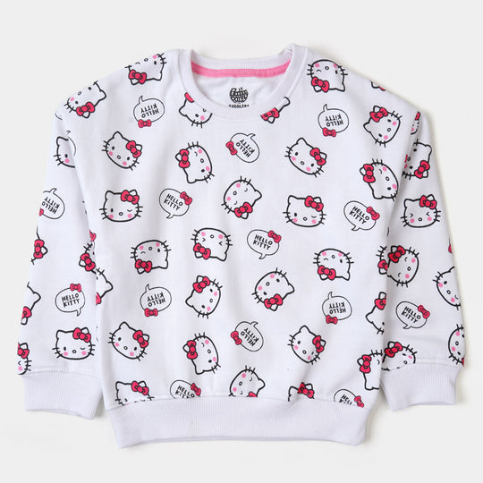Girls Sweatshirt Character Printed - White