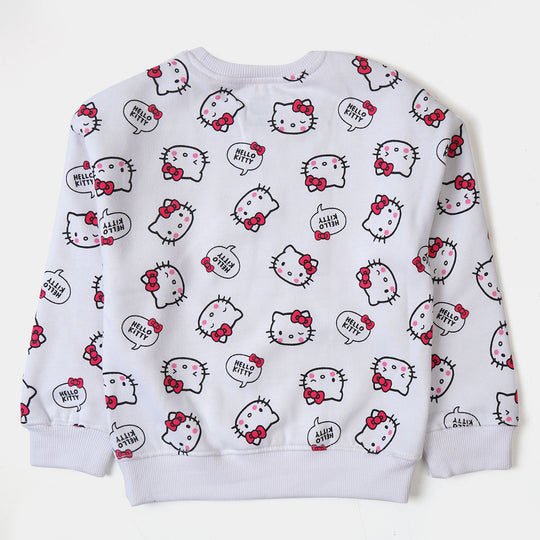 Girls Sweatshirt Character Printed - White