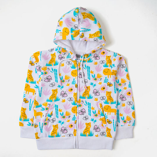 Girls Jacket Lion - White