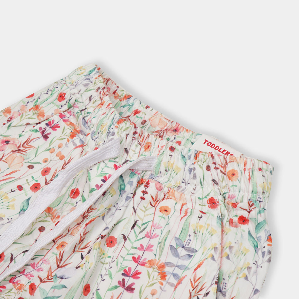 Girls Jegging Cotton Leaves - Printed
