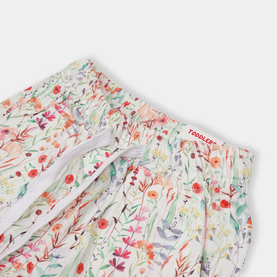 Girls Jegging Cotton Leaves - Printed