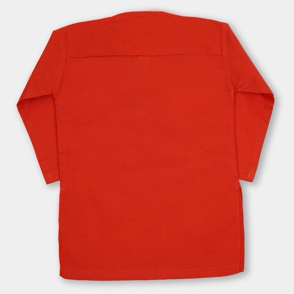 Infant Boys Embroidered Kurta Aeroplan-Cherry