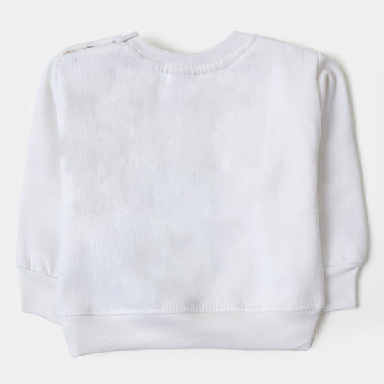 Infant Boys Knitted Suit  - White/Navy