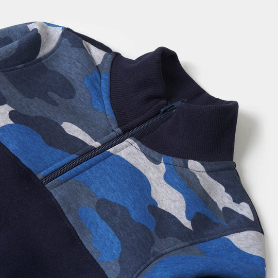Boys 2 PCs Suit Navy Camouflage - Navy Blue