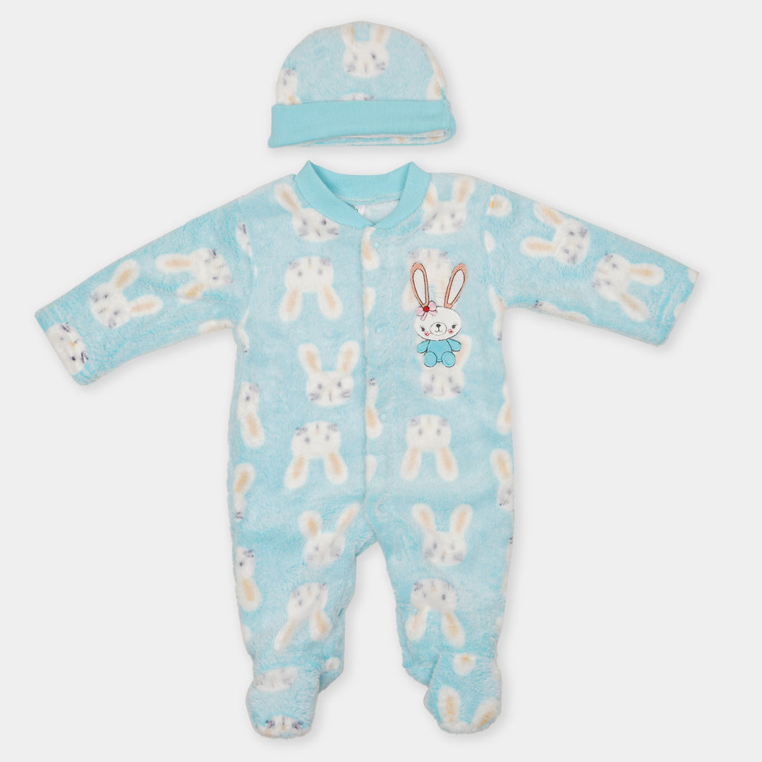 Super Cool Unisex Infant Romper With Cap - Rabbit