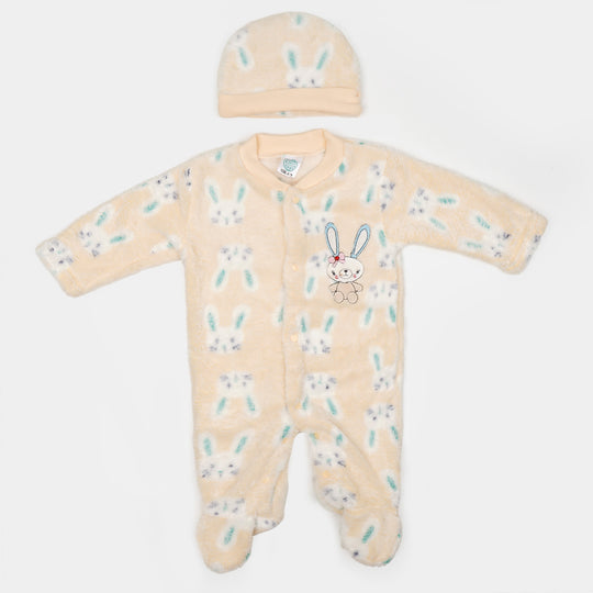 Super Cool Unisex Infant Romper With Cap - Rabbit