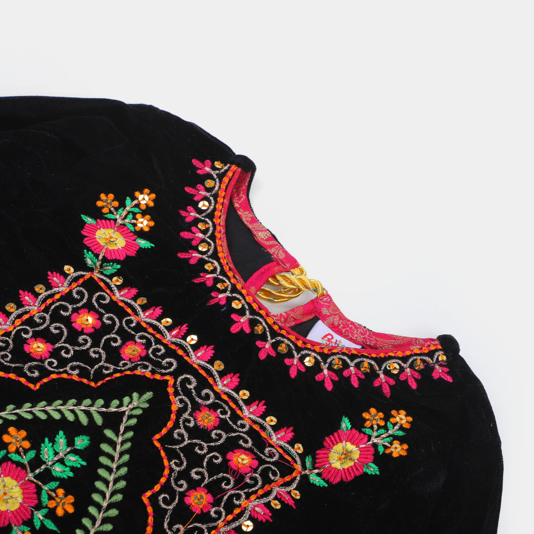 Girls 3Pcs Fancy Suit - BLACK