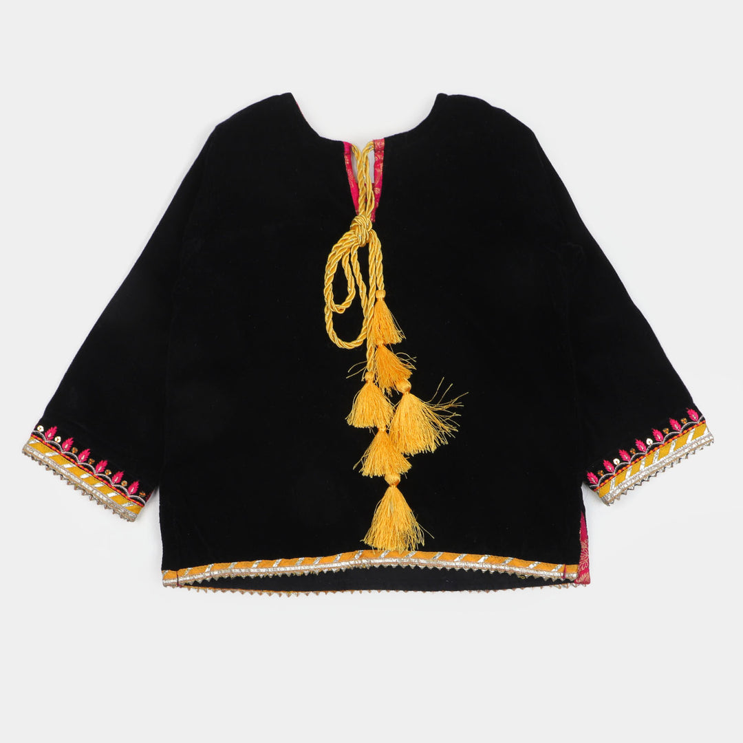 Girls 3Pcs Fancy Suit - BLACK