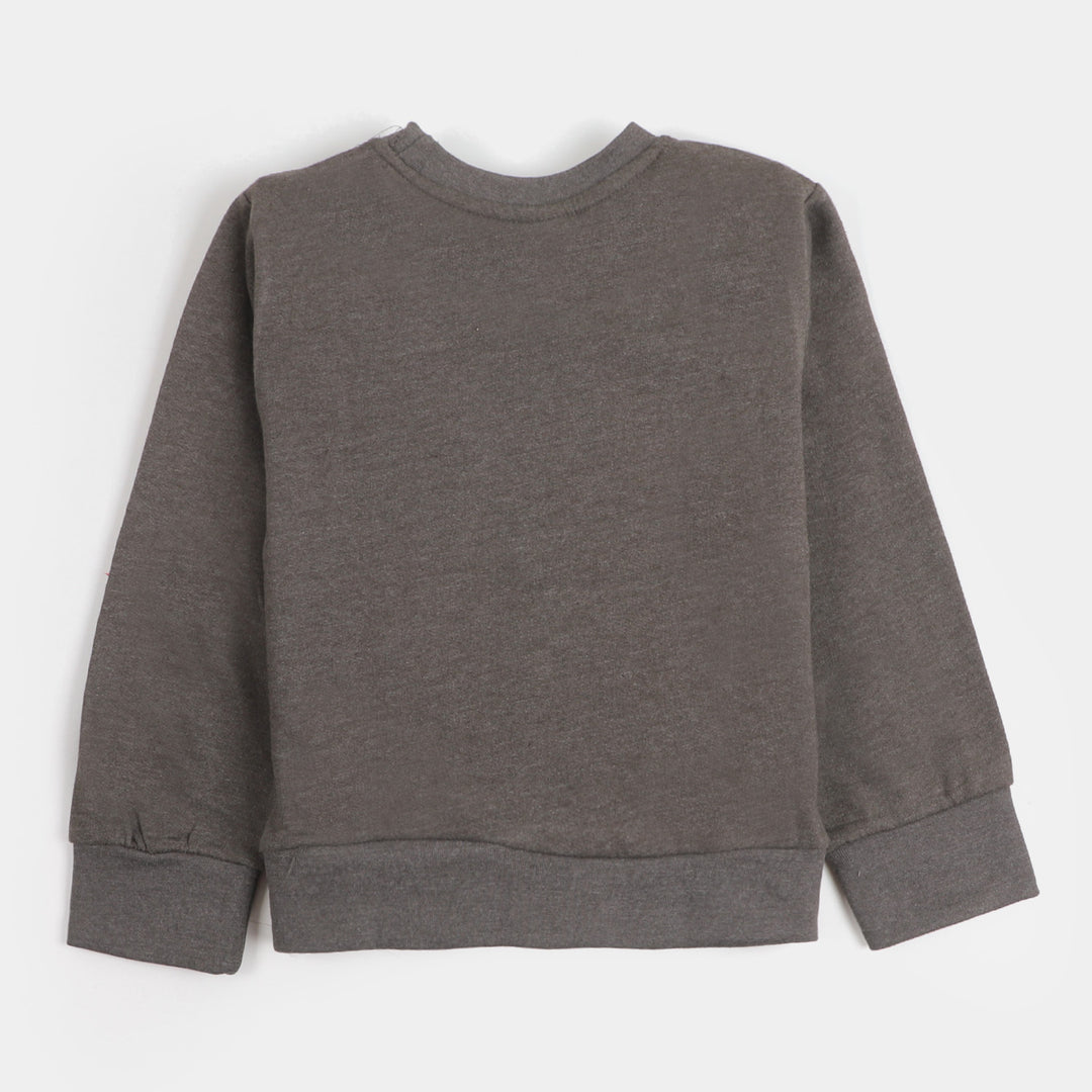 Boys Sweatshirt Cartoon Character - CHARCOAL