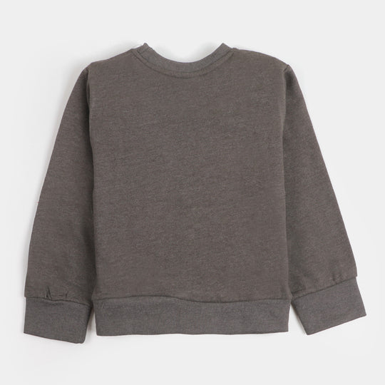 Boys Sweatshirt Cartoon Character - CHARCOAL