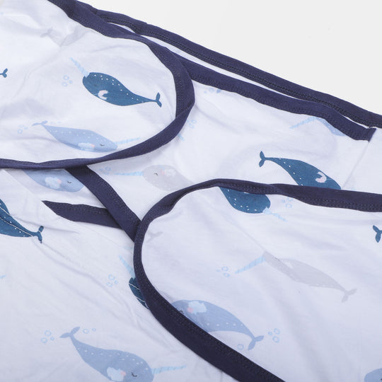Baby Swaddle Around Adjustable Wings - SHARK WHITE