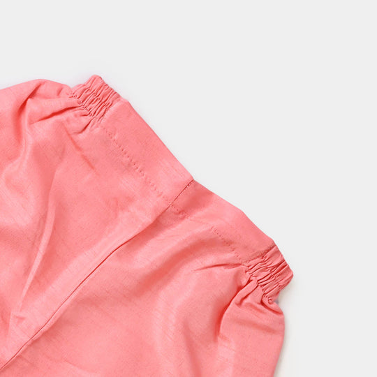 Girls Viscose 3PCs Suit Chatta Patti - Peach